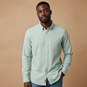 Bonobos Men's 2XL Green Long Sleeve Button-Up Shirt Casual Stretch